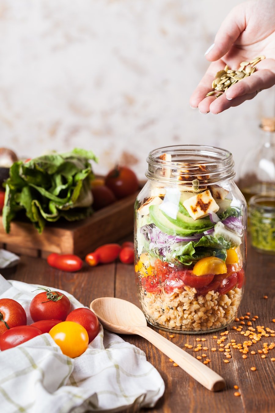 Woman preparing a nourishing meal to support hormone health